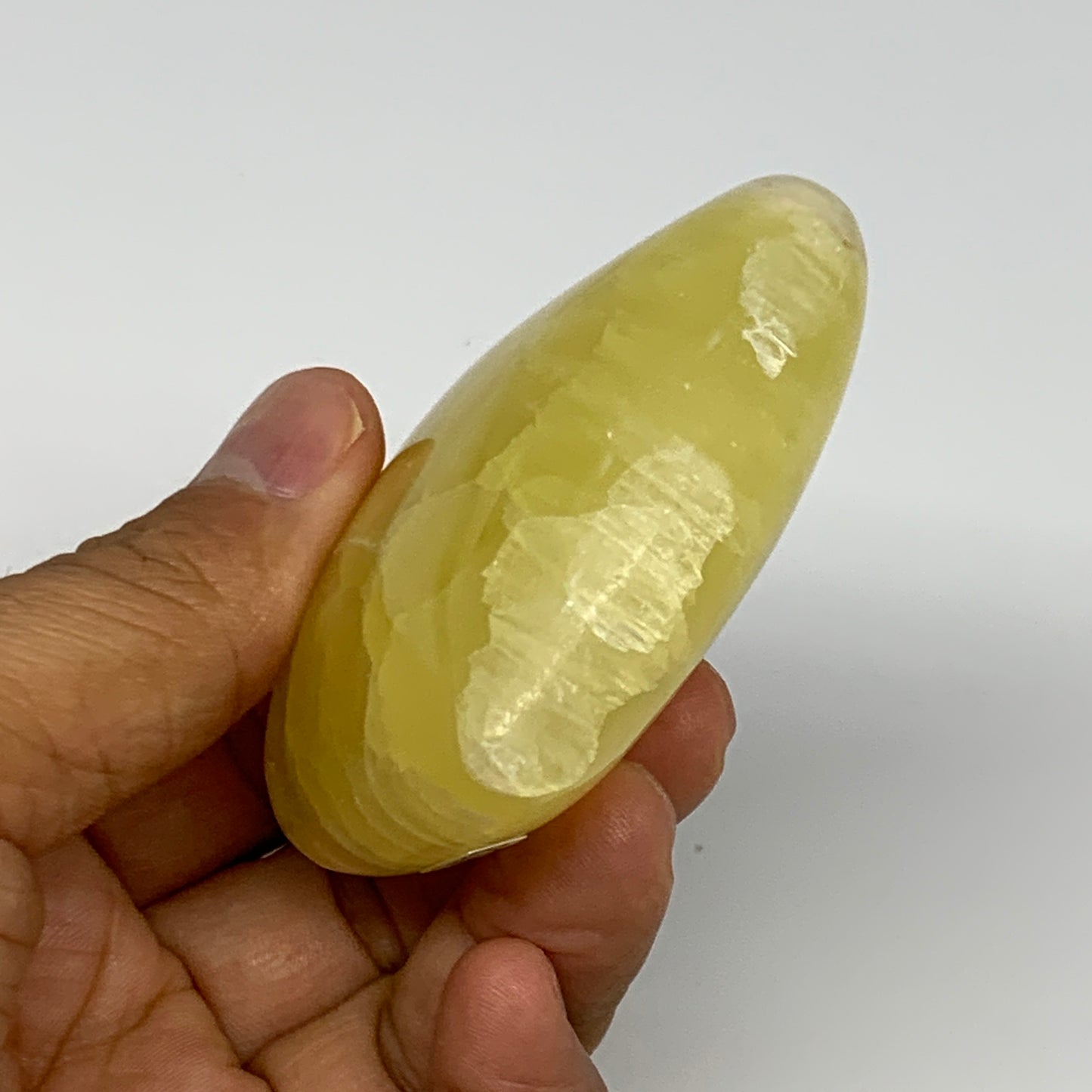 172.2g, 2.5"x2.8"x1" Lemon Calcite Heart Crystal Gemstones @Afghanistan,B26842