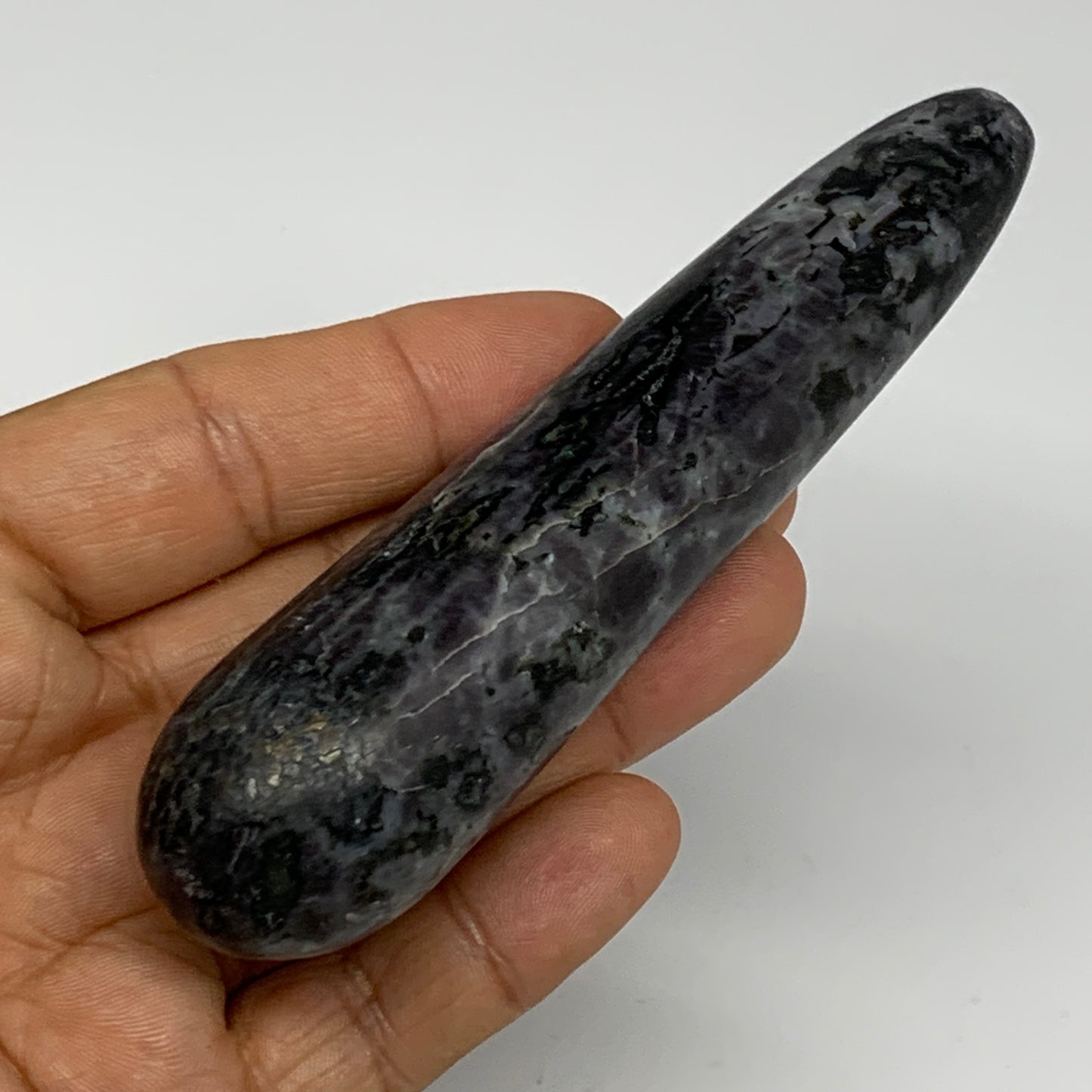 117.9g,4.5"x1" Indigo Gabro Merlinite Stick, Wand,Home Decor,Collectible,B18042