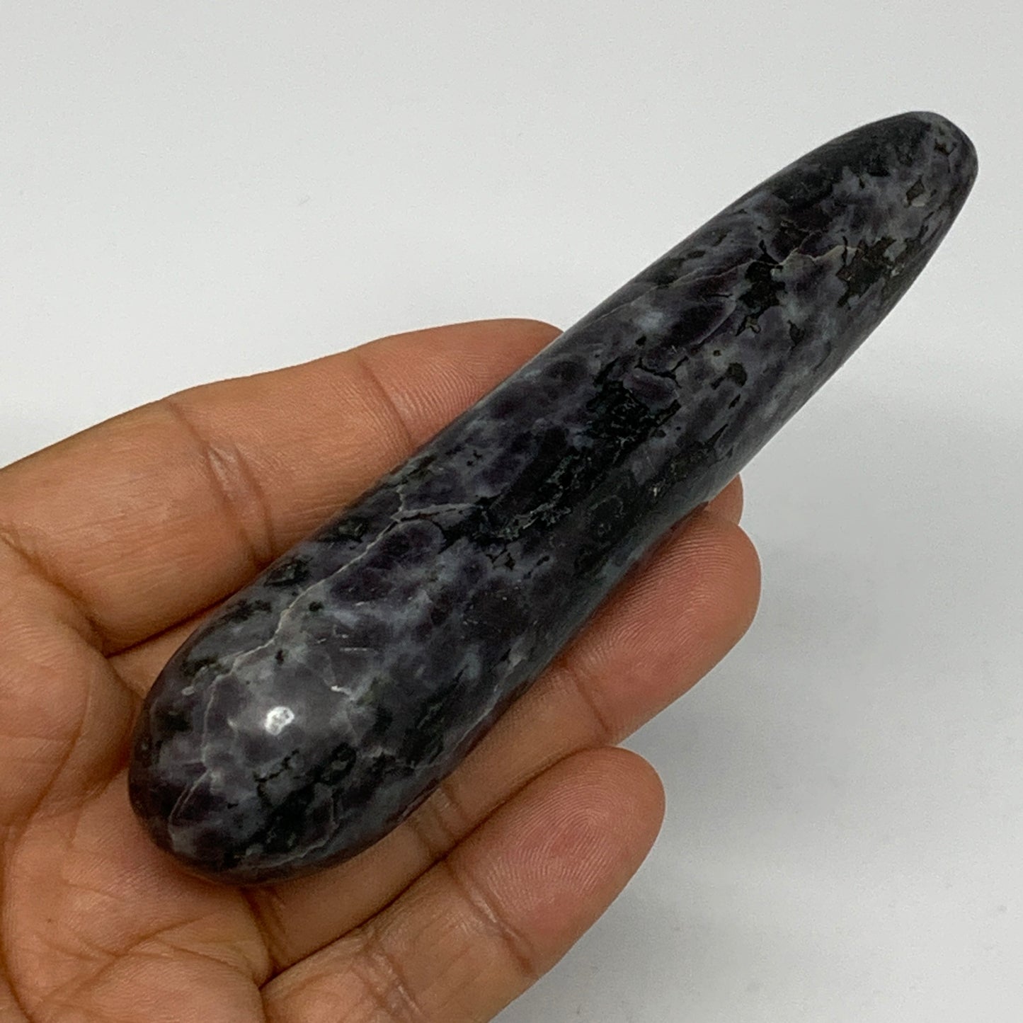 117.9g,4.5"x1" Indigo Gabro Merlinite Stick, Wand,Home Decor,Collectible,B18042