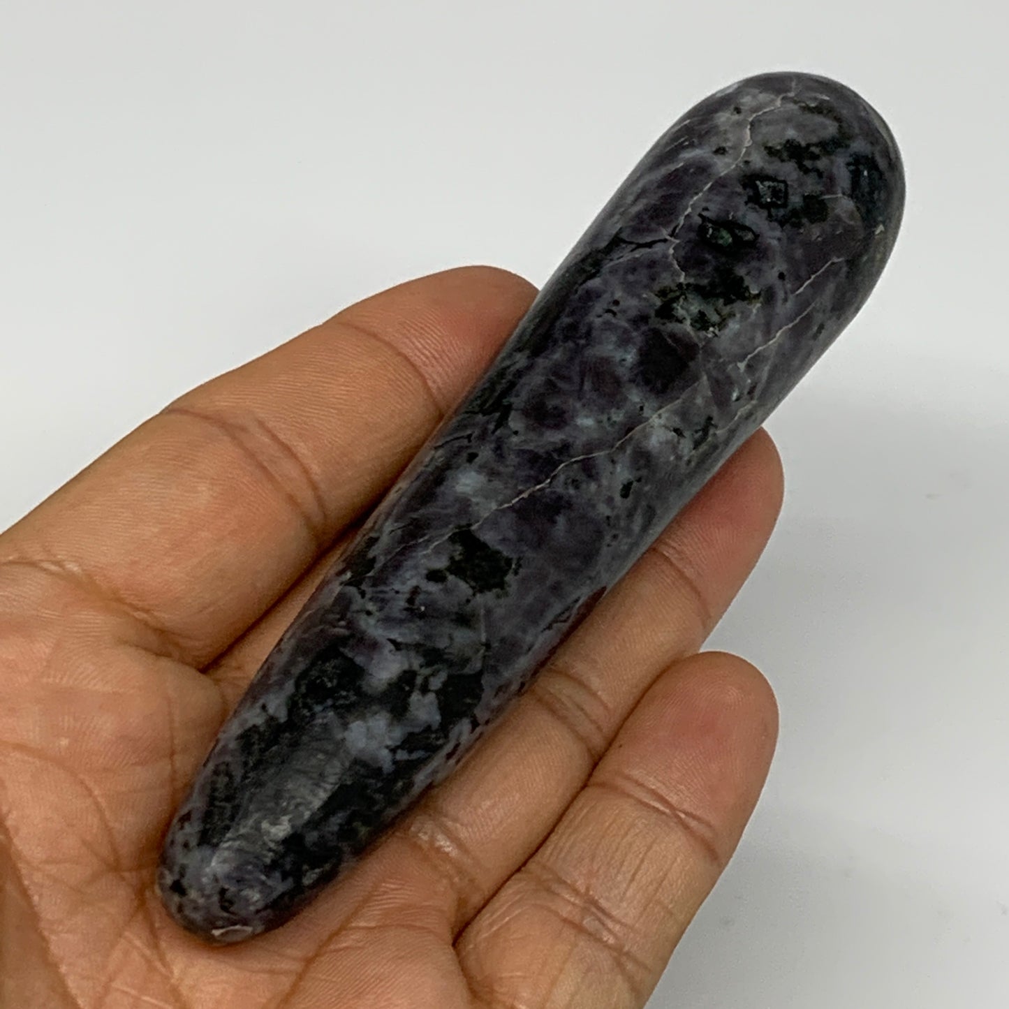 117.9g,4.5"x1" Indigo Gabro Merlinite Stick, Wand,Home Decor,Collectible,B18042