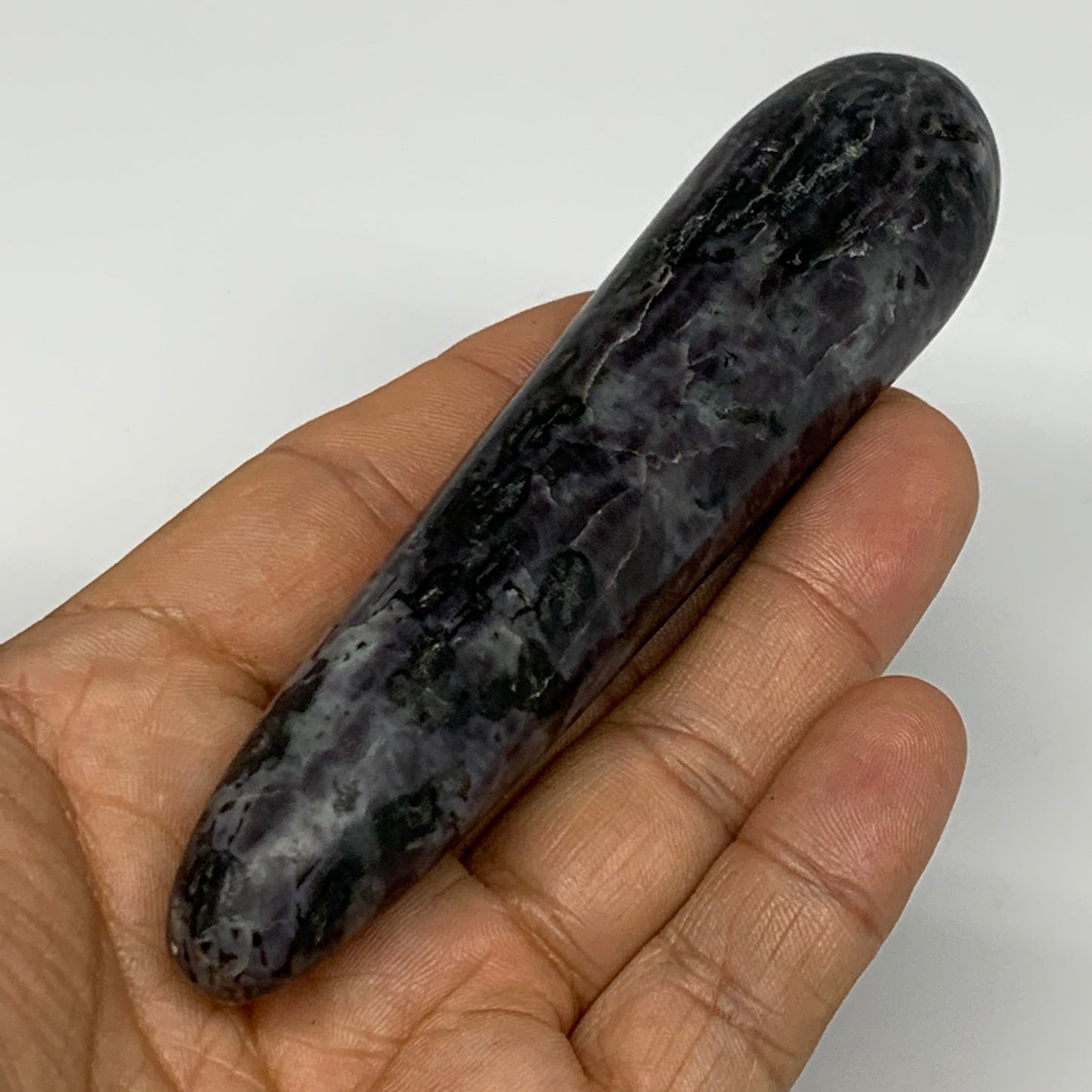 117.9g,4.5"x1" Indigo Gabro Merlinite Stick, Wand,Home Decor,Collectible,B18042