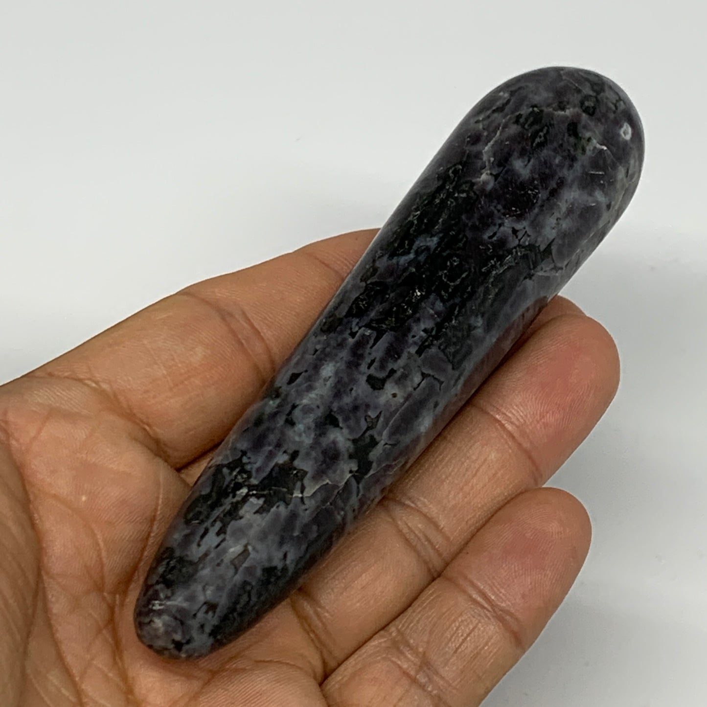 117.9g,4.5"x1" Indigo Gabro Merlinite Stick, Wand,Home Decor,Collectible,B18042