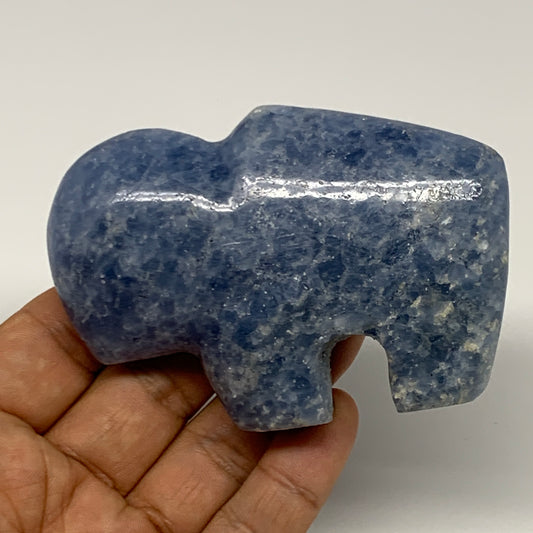 187g, 3.4"x2.4"x1" Natural Blue Calcite Buffalo Polished @Madagascar,B22875