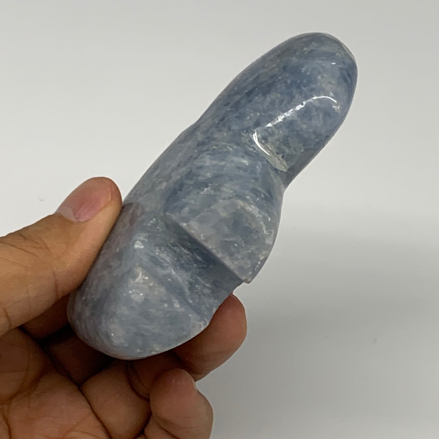 208.9g, 3.5"x2.4"x1" Natural Blue Calcite Buffalo Polished @Madagascar,B22876