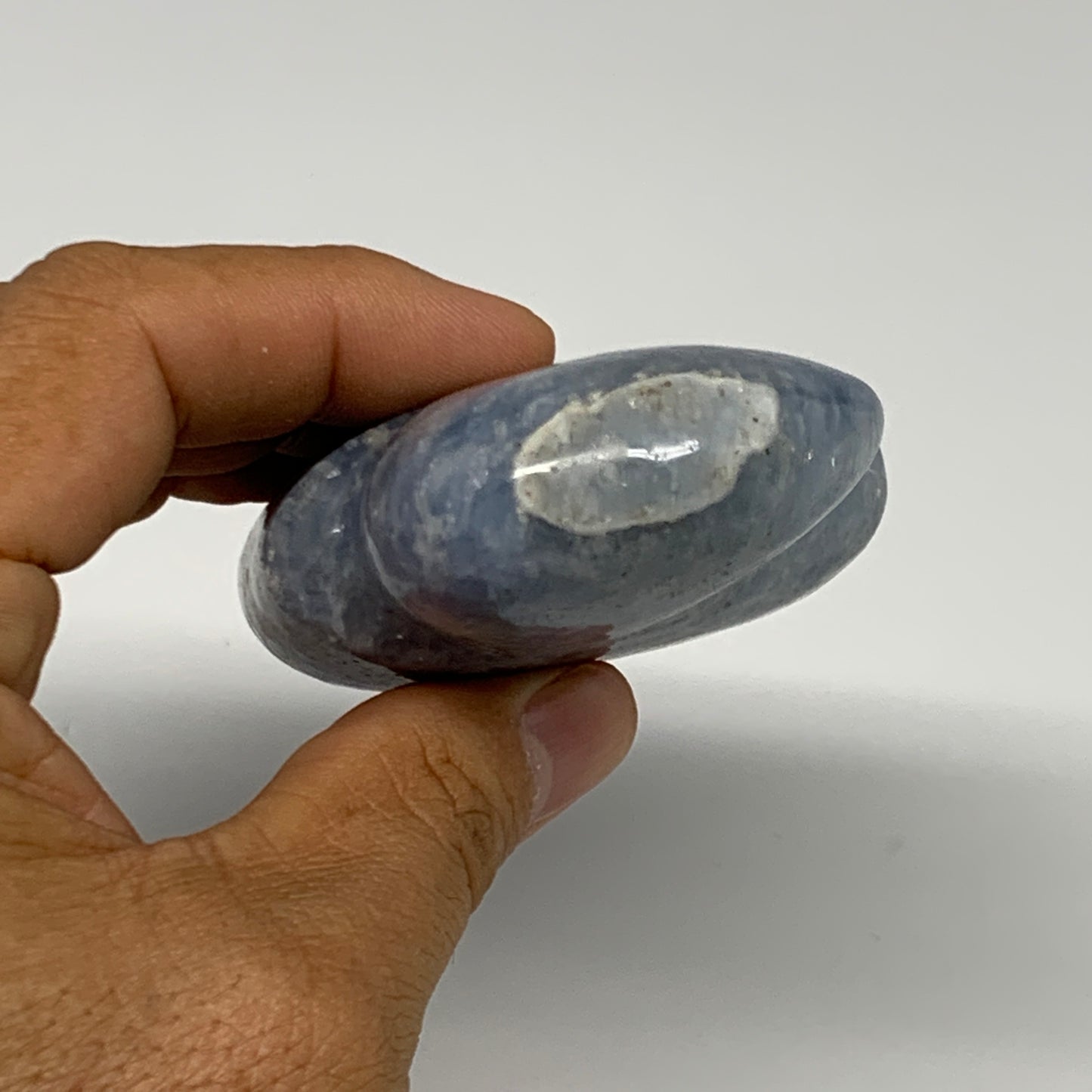 208.9g, 3.5"x2.4"x1" Natural Blue Calcite Buffalo Polished @Madagascar,B22876