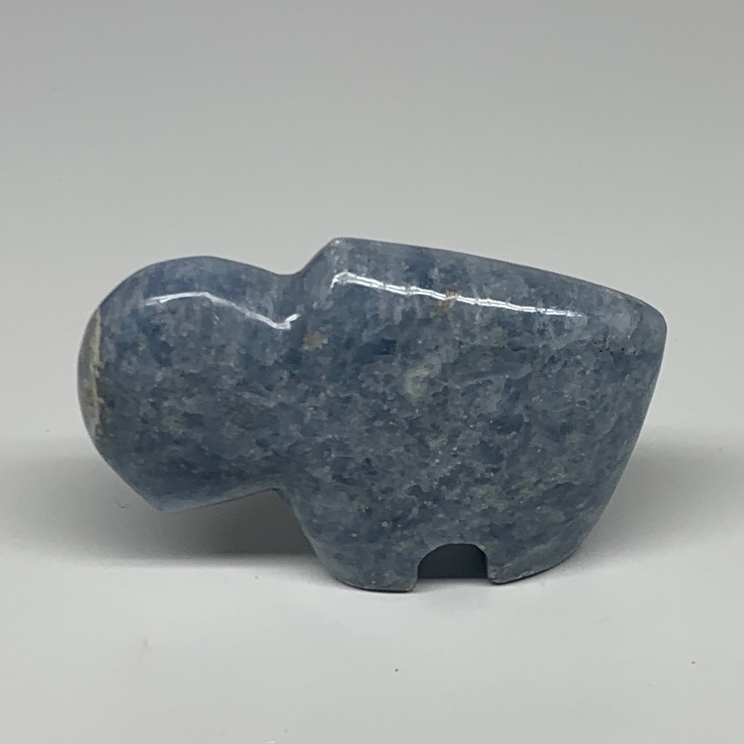 208.9g, 3.5"x2.4"x1" Natural Blue Calcite Buffalo Polished @Madagascar,B22876