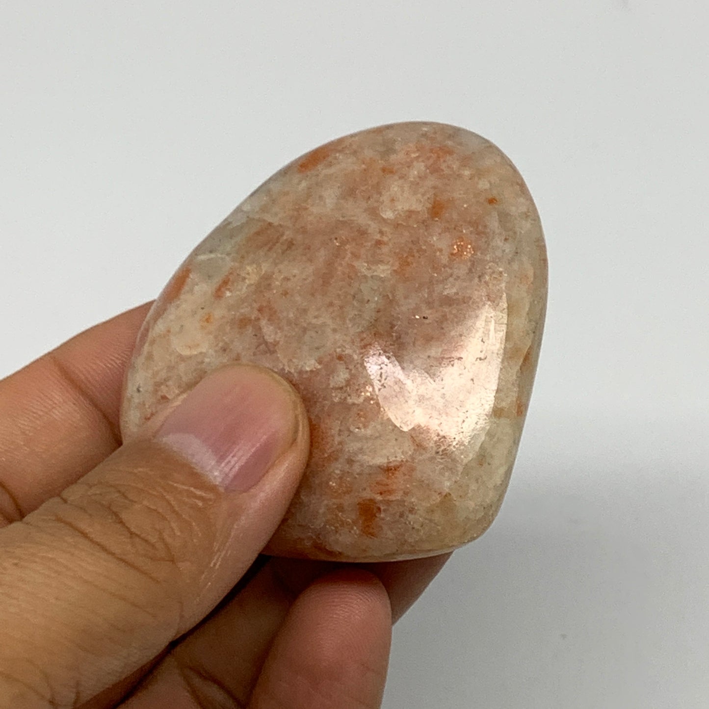 86.9g, 2"x2.3"x0.8" Natural Sunstone Heart Small Polished Healing Crystal,B22075