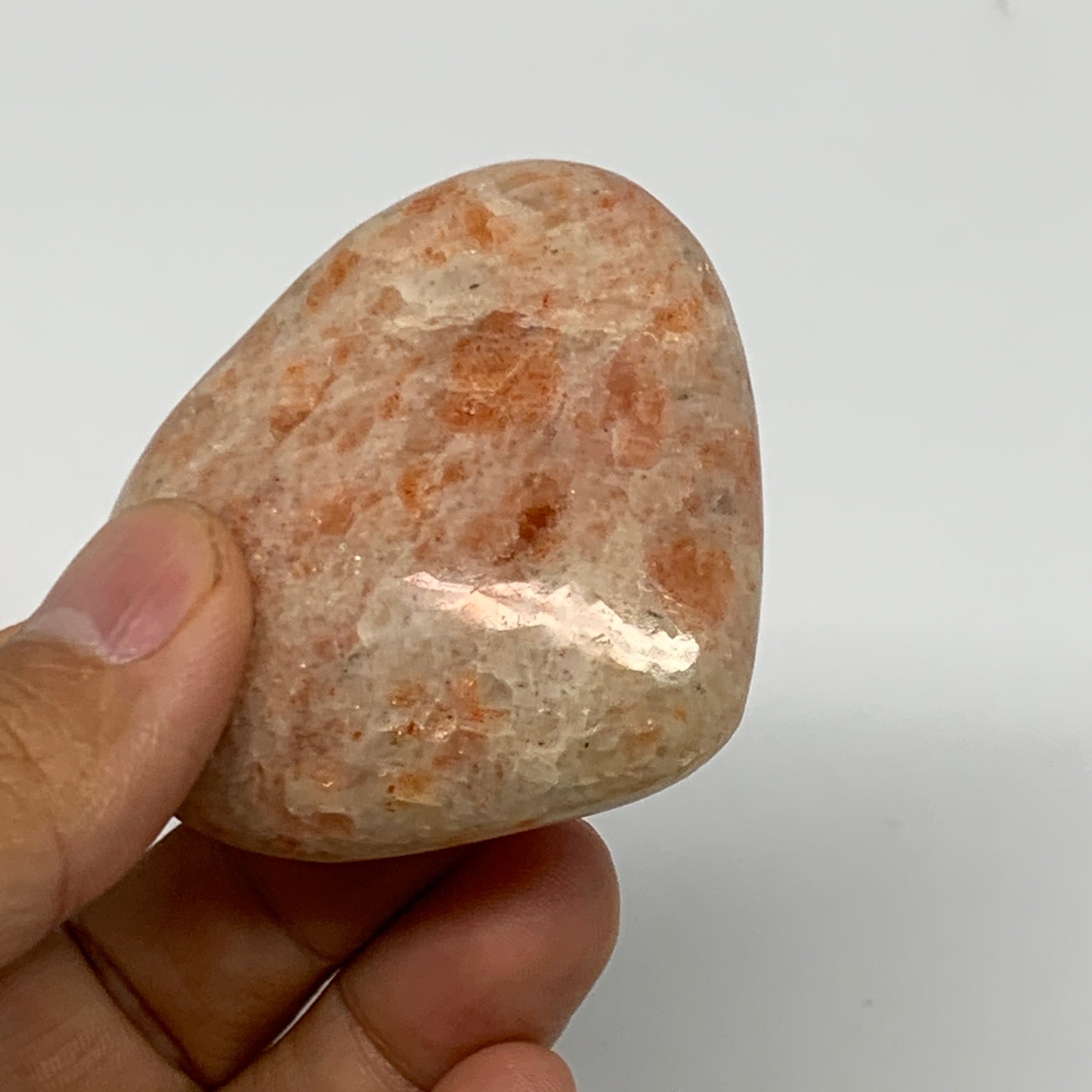 86.9g, 2"x2.3"x0.8" Natural Sunstone Heart Small Polished Healing Crystal,B22075
