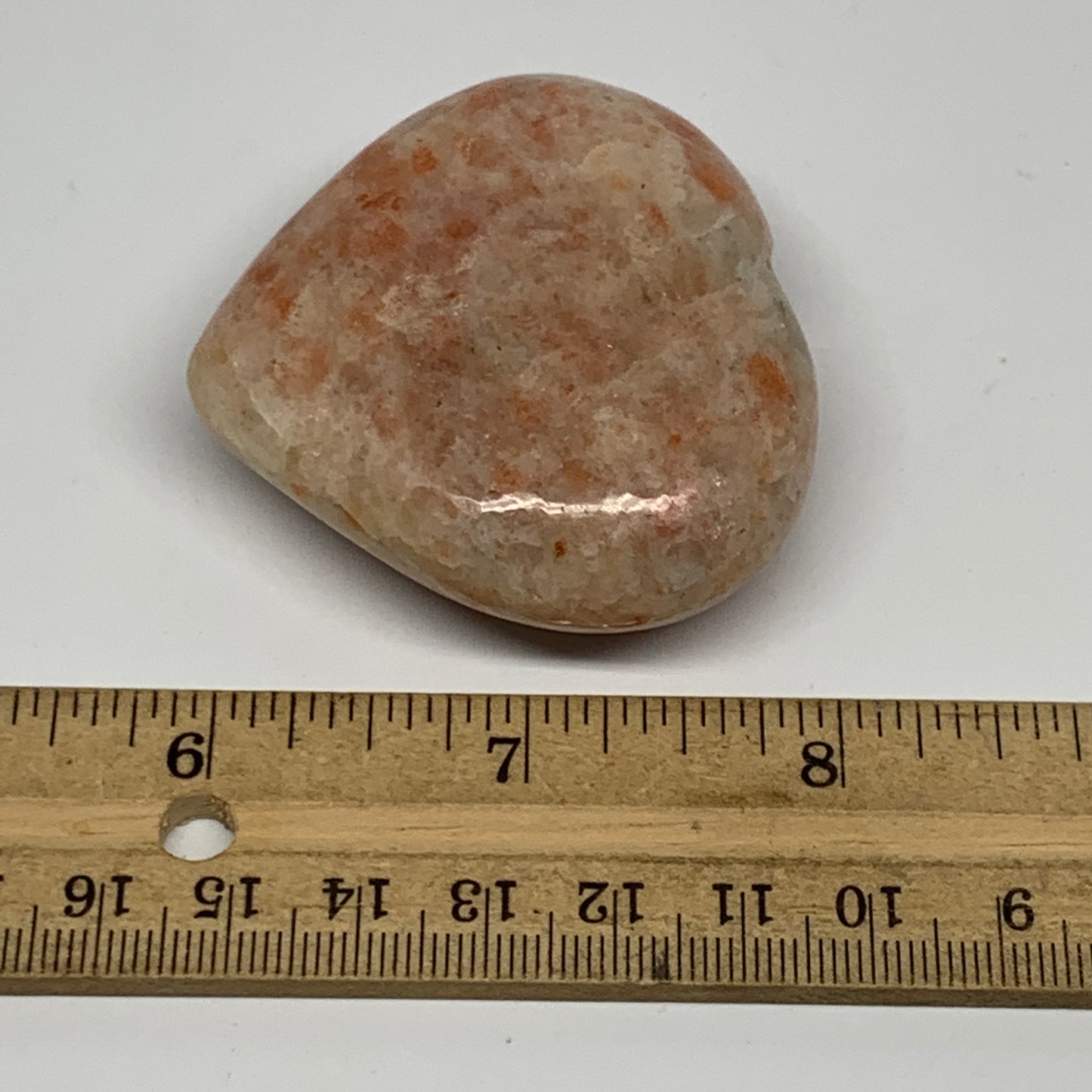 86.9g, 2"x2.3"x0.8" Natural Sunstone Heart Small Polished Healing Crystal,B22075
