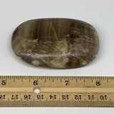 128g, 3"x2"x0.8", Honey Calcite Palm-Stone Reiki @Afghanistan, B14894