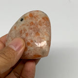 97.4g, 2.2"x2.3"x0.9" Natural Sunstone Heart Small Polished Healing Crystal,B220