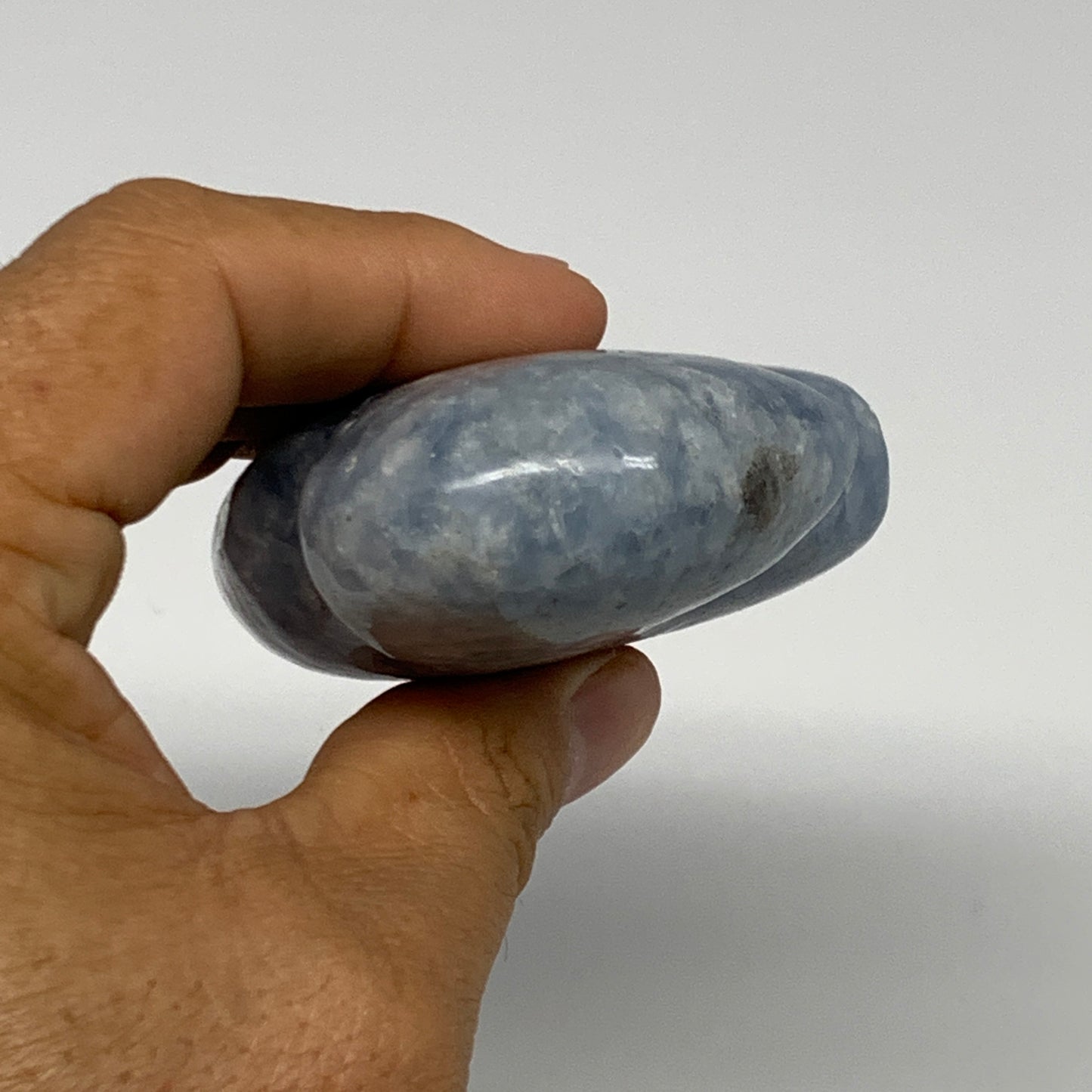 210.3g, 3.6"x2.4"x1" Natural Blue Calcite Buffalo Polished @Madagascar,B22879