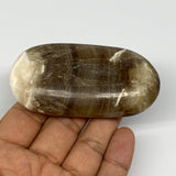 119.3g, 3.2"x1.6"x0.8", Honey Calcite Palm-Stone Reiki @Afghanistan, B14896