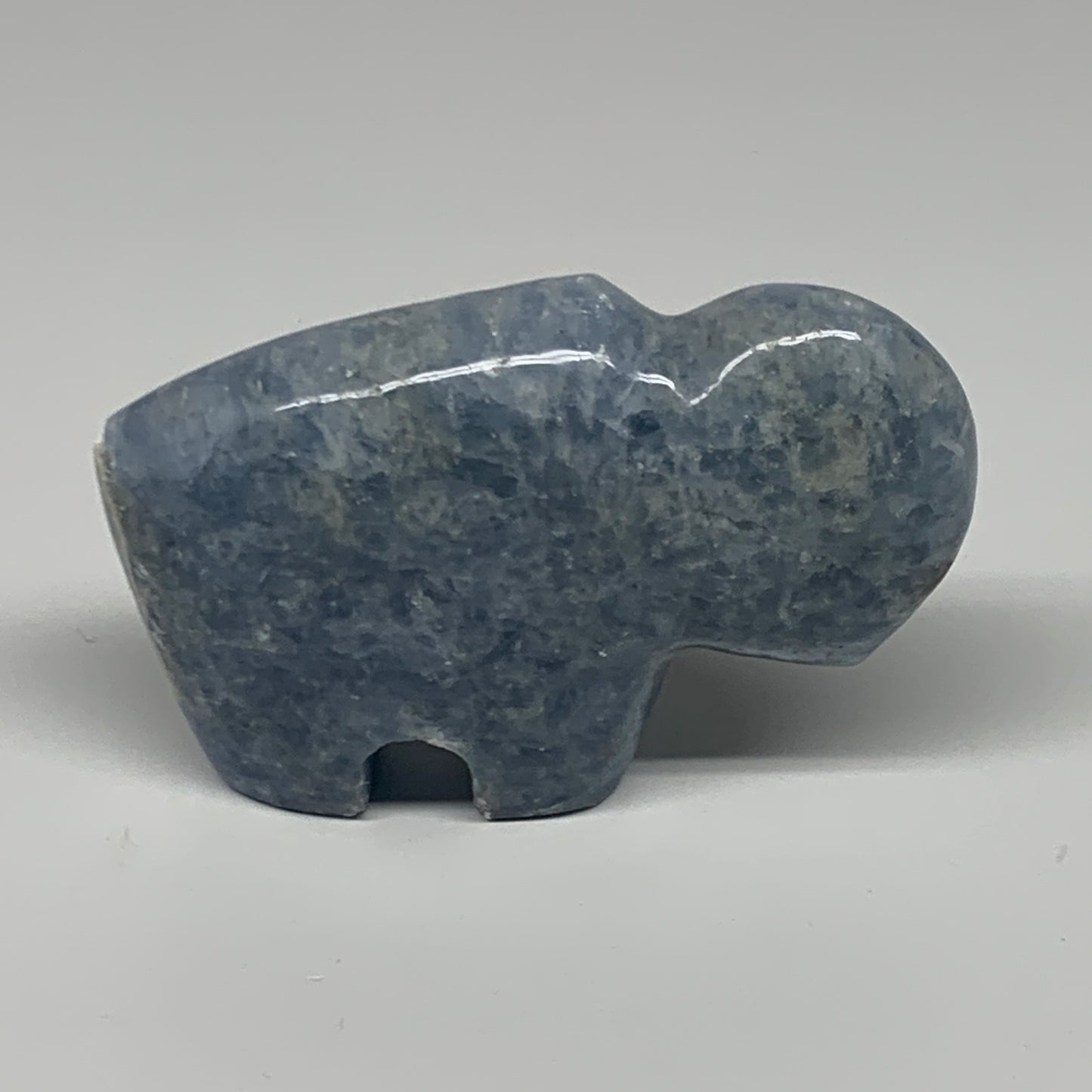 210.3g, 3.6"x2.4"x1" Natural Blue Calcite Buffalo Polished @Madagascar,B22879