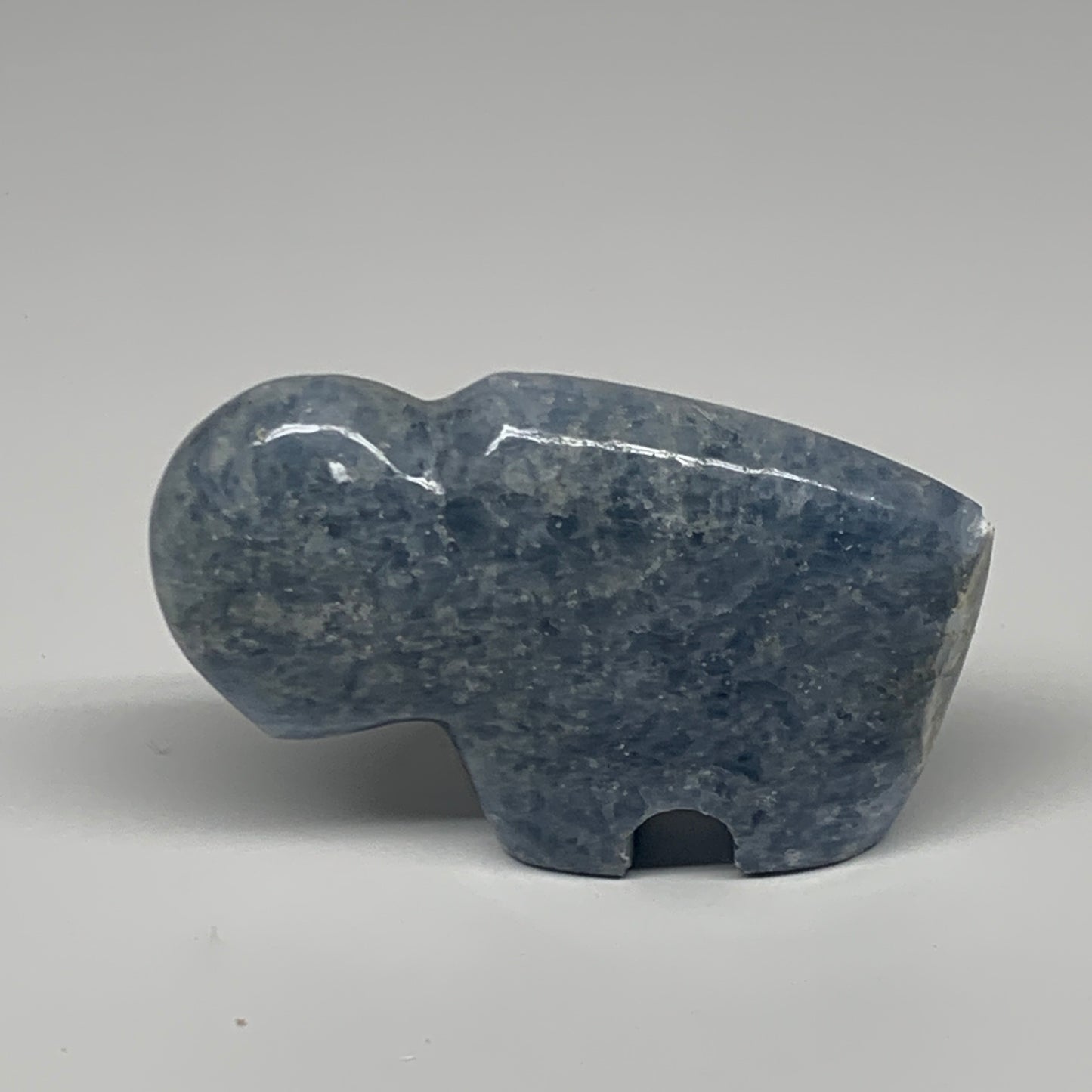 210.3g, 3.6"x2.4"x1" Natural Blue Calcite Buffalo Polished @Madagascar,B22879