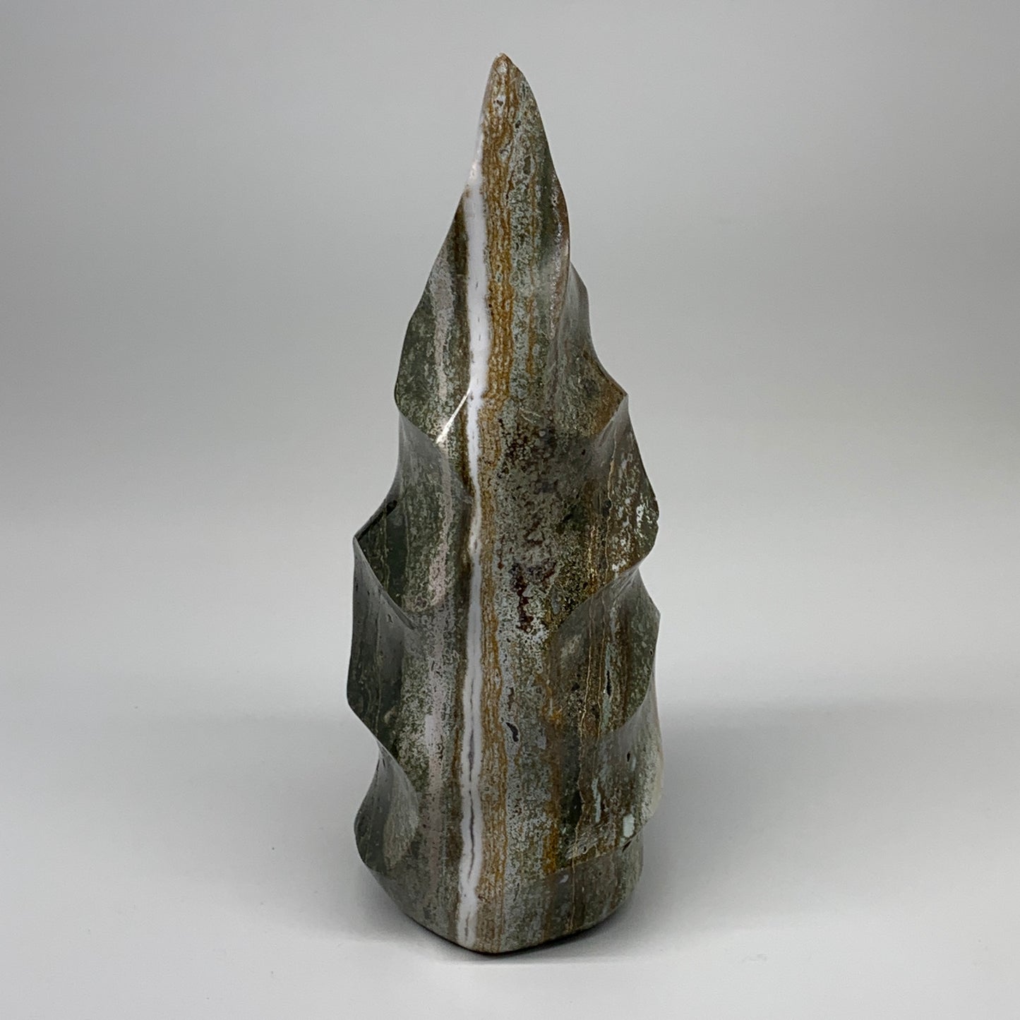 1750g, 9"x3.5"x3.3", Natural Ocean Jasper Flame Gemstones Reiki Tool, B6230