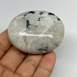 98.6g,2.3"x1.8"x1", Rainbow Moonstone Palm-Stone Polished from India, B21246