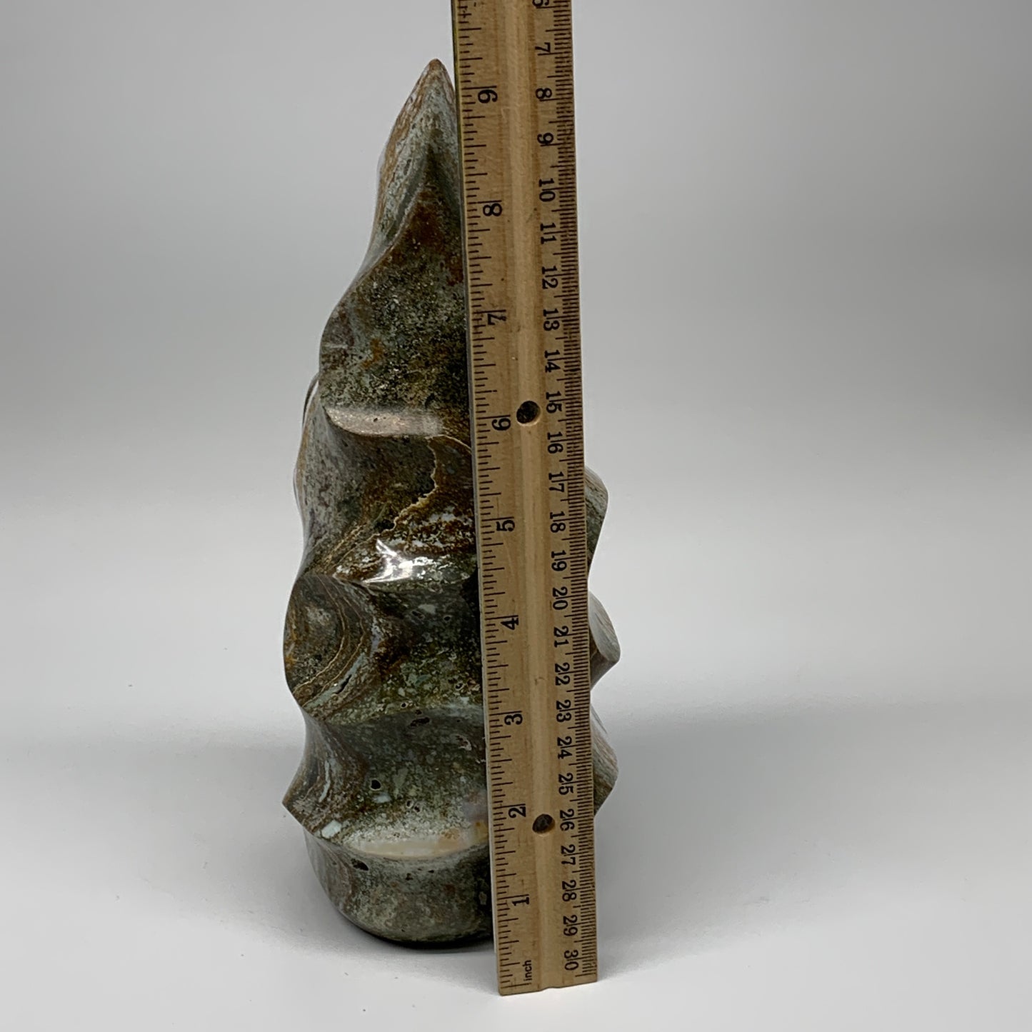 1750g, 9"x3.5"x3.3", Natural Ocean Jasper Flame Gemstones Reiki Tool, B6230