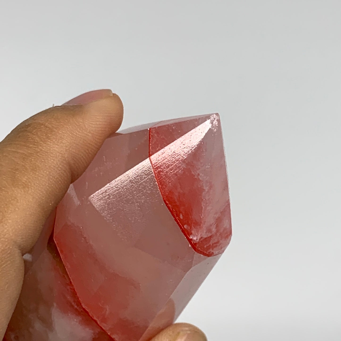 237.1g, 4"x1.5"x1.6" Dyed/Heated Calcite Point Tower Obelisk Crystal, B24967