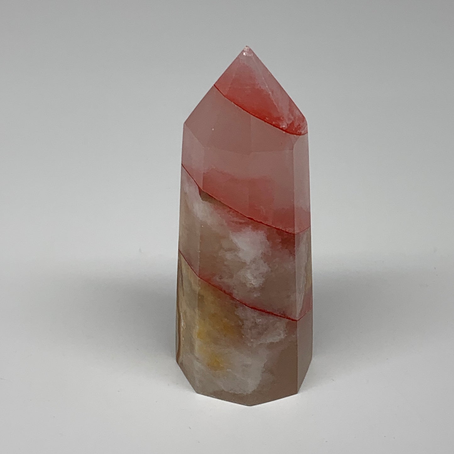 237.1g, 4"x1.5"x1.6" Dyed/Heated Calcite Point Tower Obelisk Crystal, B24967