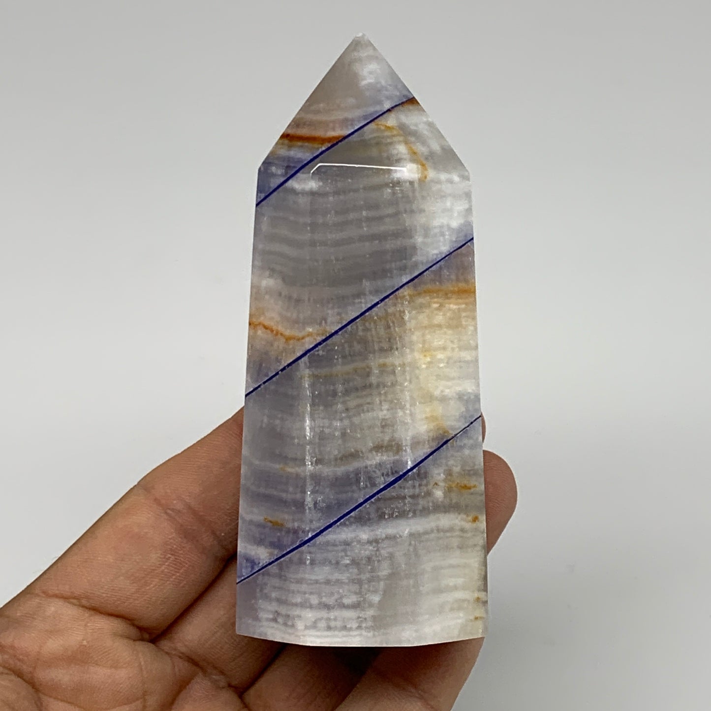 238.7g, 2.8"x1.6"x1.5" Dyed/Heated Calcite Point Tower Obelisk Crystal, B24969