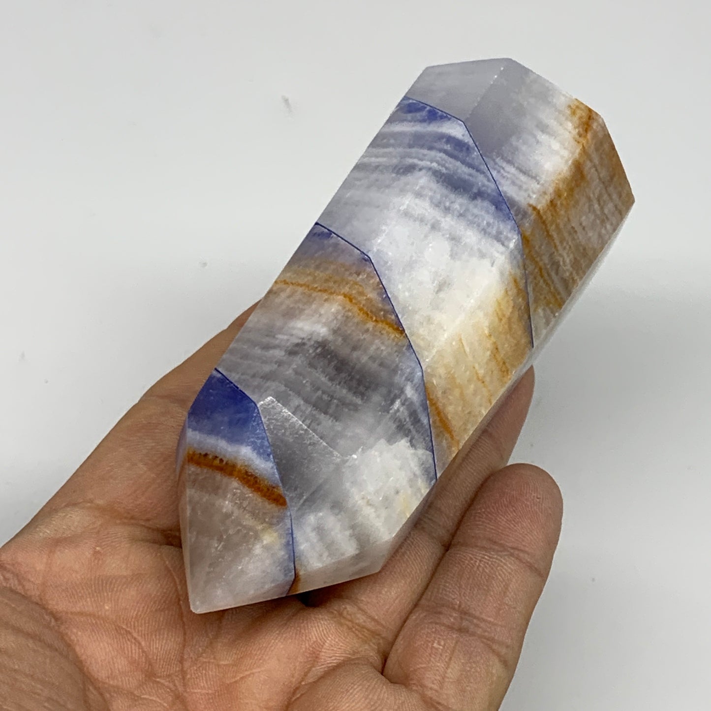 238.7g, 2.8"x1.6"x1.5" Dyed/Heated Calcite Point Tower Obelisk Crystal, B24969