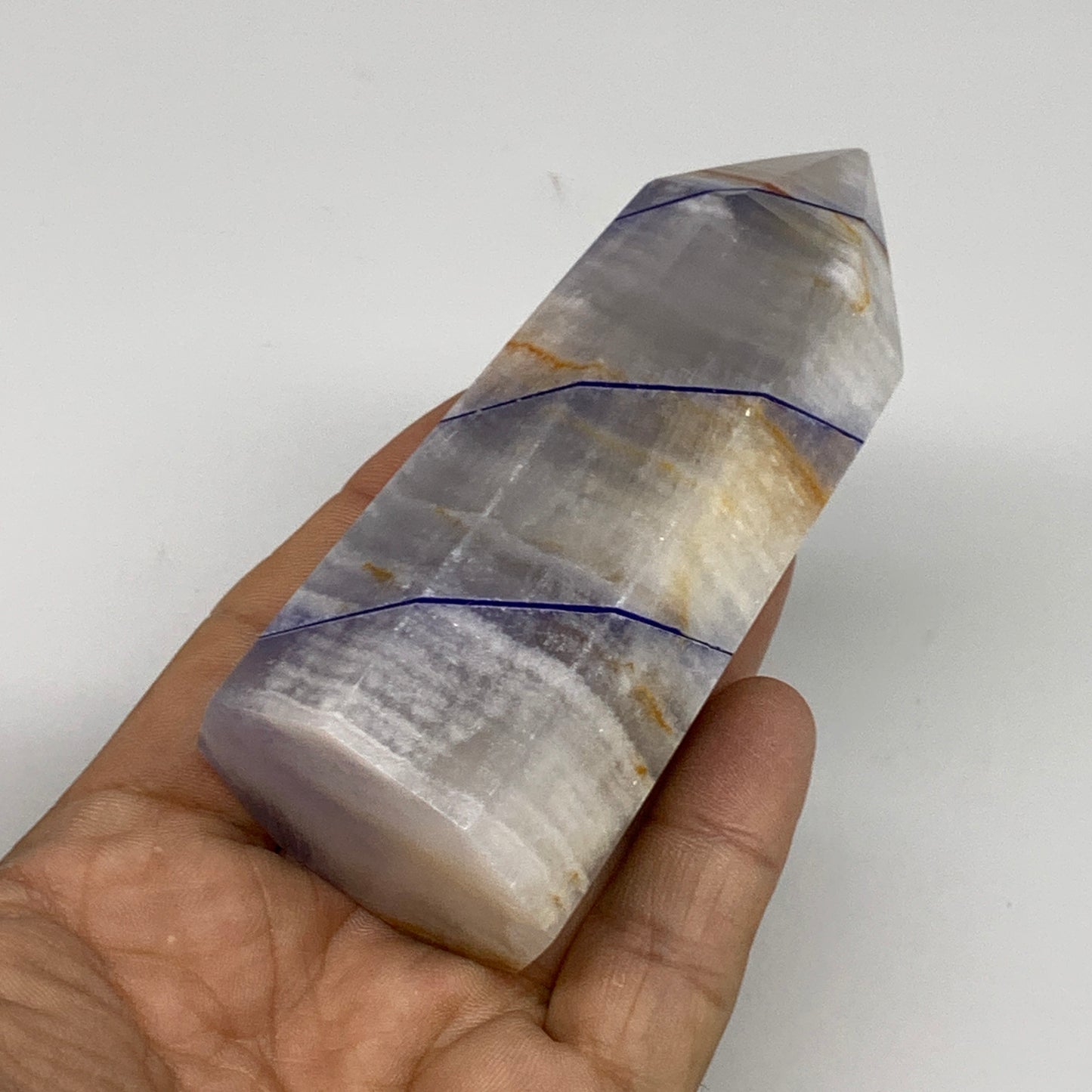 238.7g, 2.8"x1.6"x1.5" Dyed/Heated Calcite Point Tower Obelisk Crystal, B24969