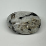 120.8g,2.4"x1.7"x1.1", Rainbow Moonstone Palm-Stone Polished from India, B21249