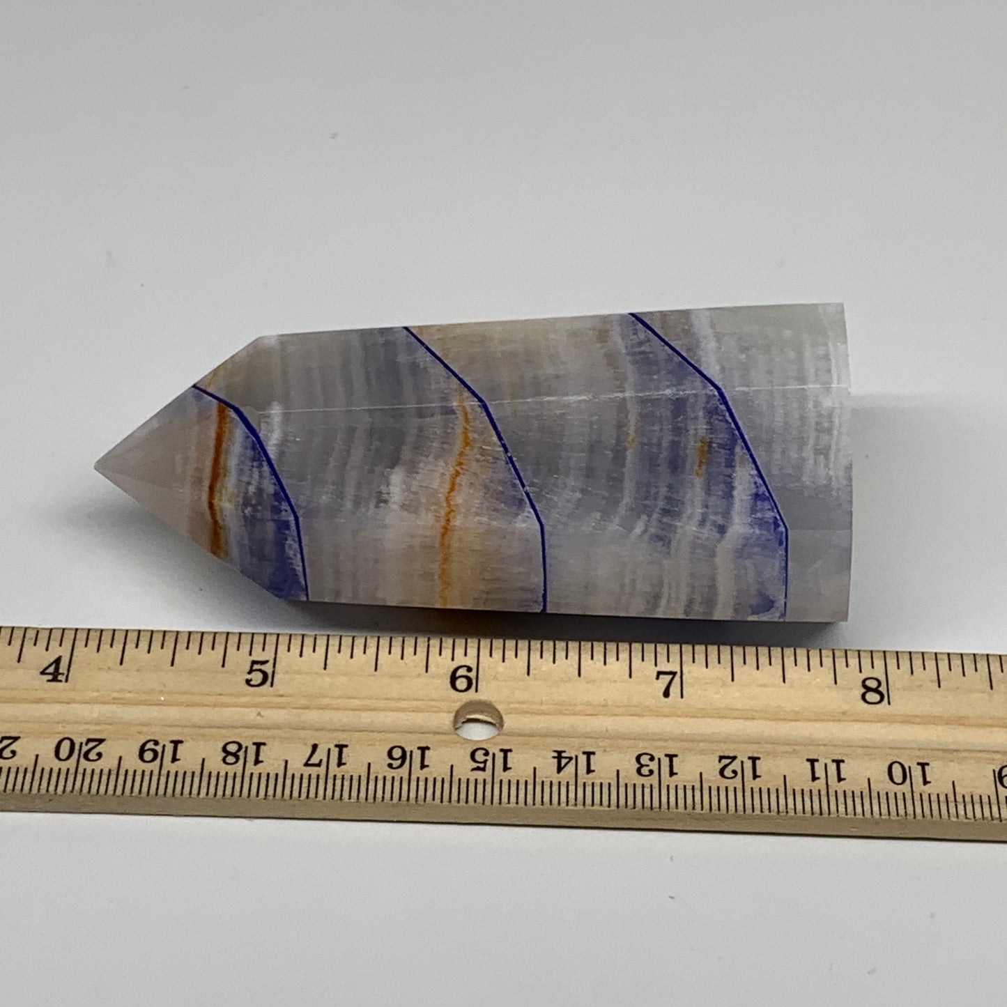 238.7g, 2.8"x1.6"x1.5" Dyed/Heated Calcite Point Tower Obelisk Crystal, B24969
