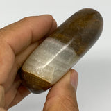 106.8g, 2.6"x1.6"x0.9", Honey Calcite Palm-Stone Reiki @Afghanistan, B14901