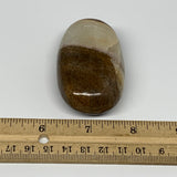 106.8g, 2.6"x1.6"x0.9", Honey Calcite Palm-Stone Reiki @Afghanistan, B14901