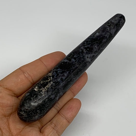 135g,5.5"x1" Indigo Gabro Merlinite Stick, Wand,Home Decor,Collectible,B18054
