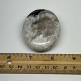 104g,2.5"x1.9"x0.8", Rainbow Moonstone Palm-Stone Polished from India, B21251