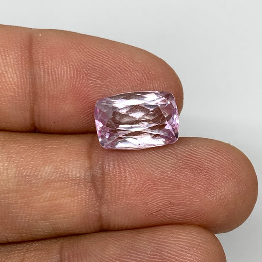 6.77cts, 12mmx8mmx7mm,Heated Kunzite Crystal Facetted Stone @Afghanistan,CTS220