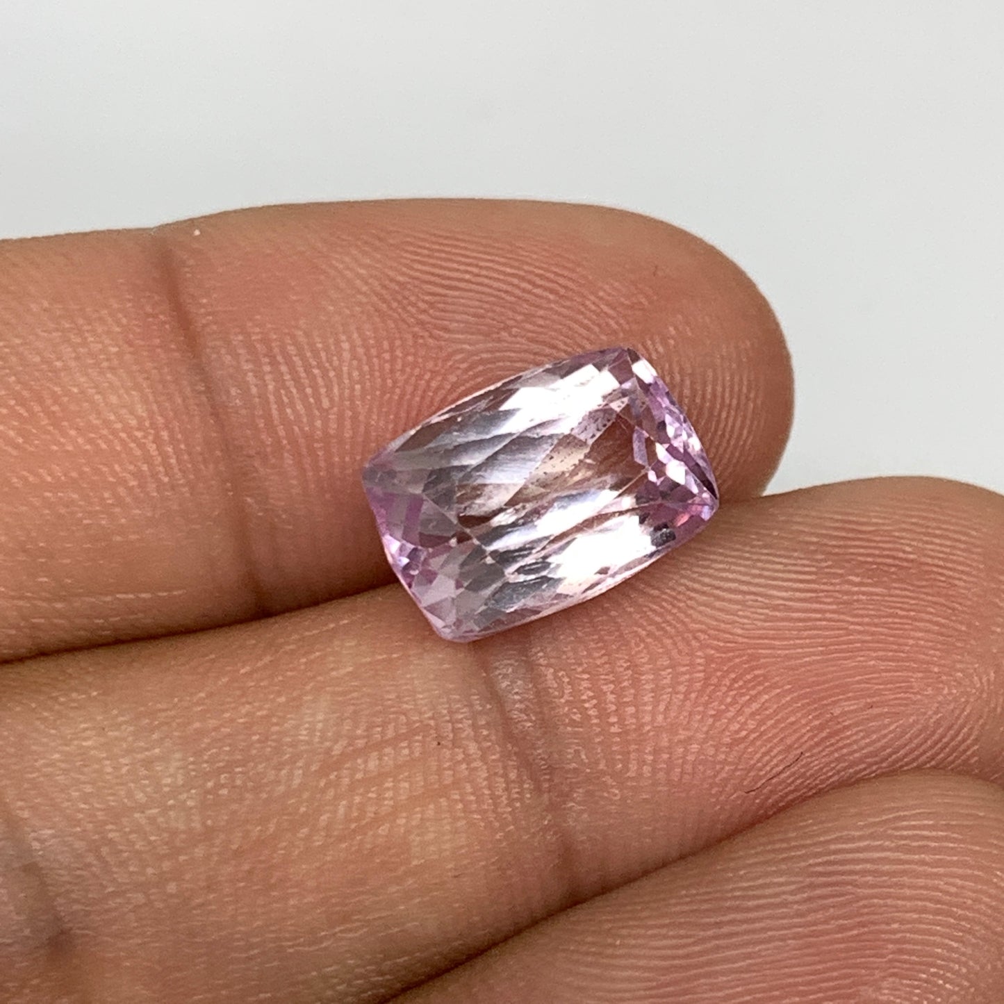 6.77cts, 12mmx8mmx7mm,Heated Kunzite Crystal Facetted Stone @Afghanistan,CTS220