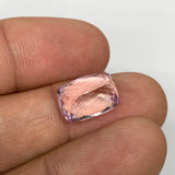 6.77cts, 12mmx8mmx7mm,Heated Kunzite Crystal Facetted Stone @Afghanistan,CTS220