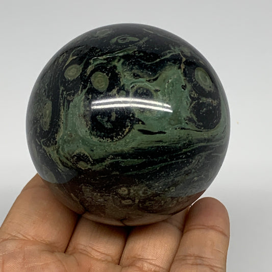 331.5g, 2.4"(61mm), Crocodile Kambaba Jasper Sphere Ball Reiki @Madagascar,B1572