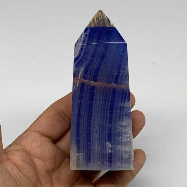 310.8g, 4"x1.6"x1.6" Dyed/Heated Calcite Point Tower Obelisk Crystal, B24974