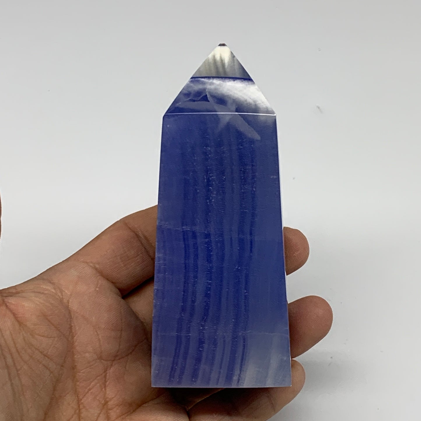 310.8g, 4"x1.6"x1.6" Dyed/Heated Calcite Point Tower Obelisk Crystal, B24974