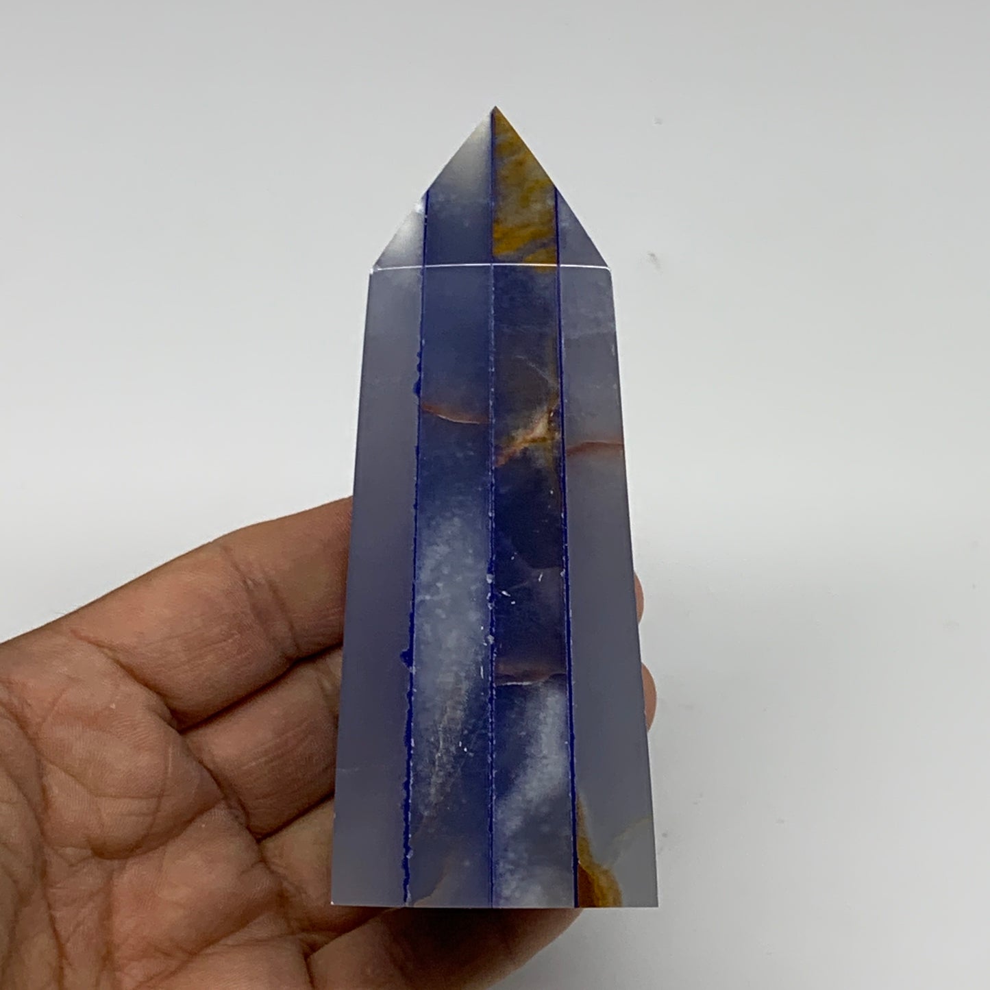 310.8g, 4"x1.6"x1.6" Dyed/Heated Calcite Point Tower Obelisk Crystal, B24974