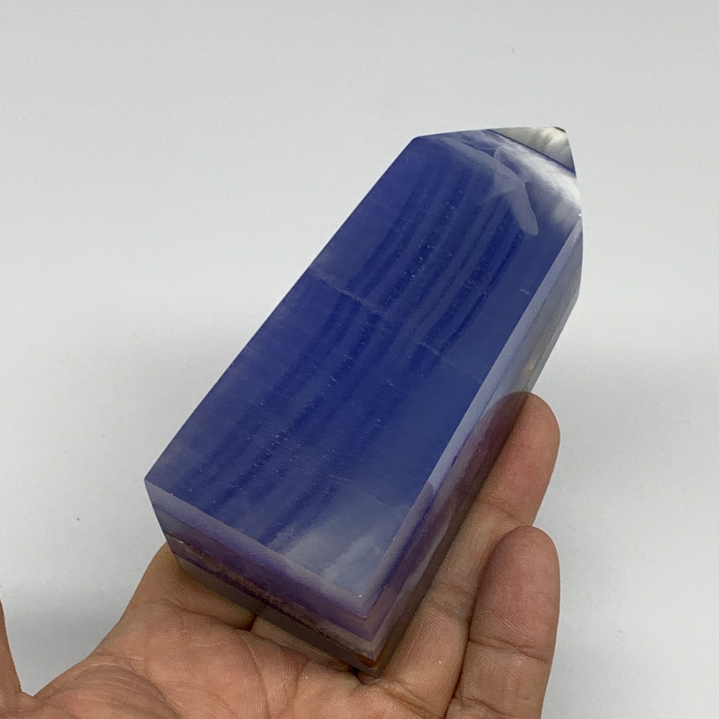 310.8g, 4"x1.6"x1.6" Dyed/Heated Calcite Point Tower Obelisk Crystal, B24974