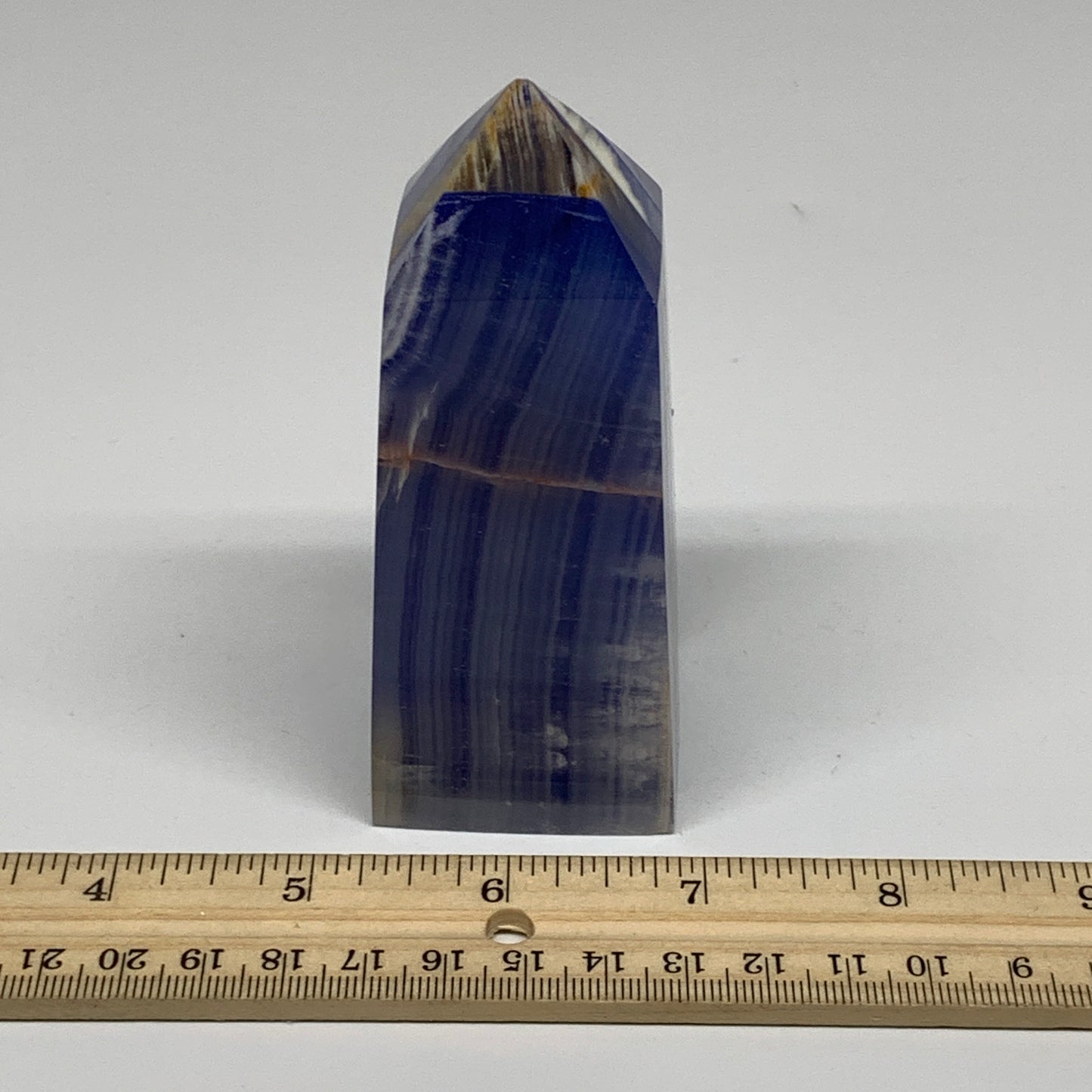 310.8g, 4"x1.6"x1.6" Dyed/Heated Calcite Point Tower Obelisk Crystal, B24974