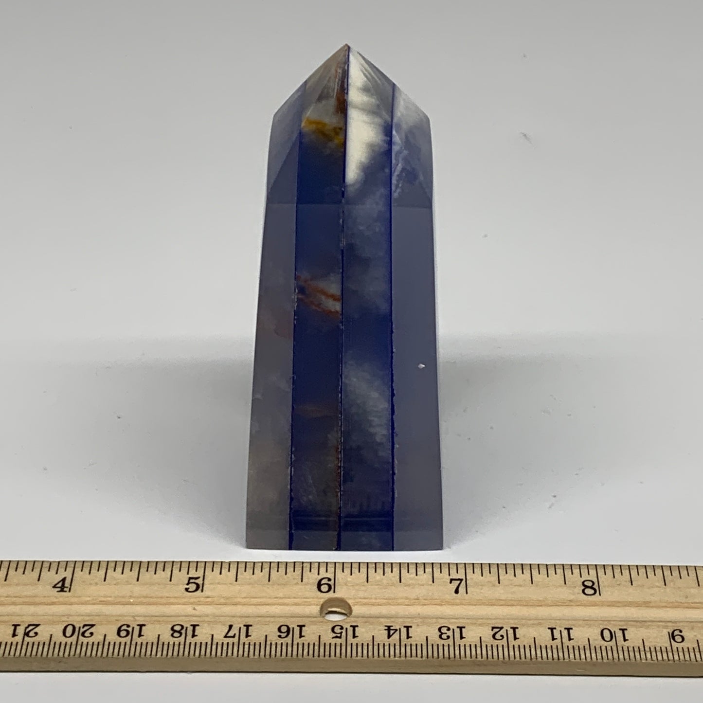 310.8g, 4"x1.6"x1.6" Dyed/Heated Calcite Point Tower Obelisk Crystal, B24974