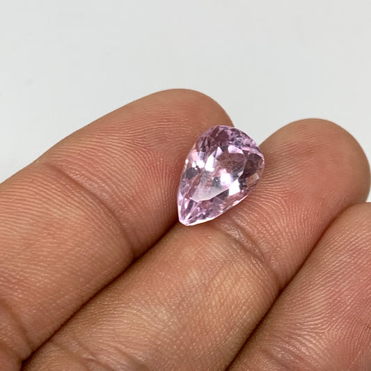 5.87cts, 12mmx8mmx7mm,Heated Kunzite Crystal Facetted Stone @Afghanistan,CTS223
