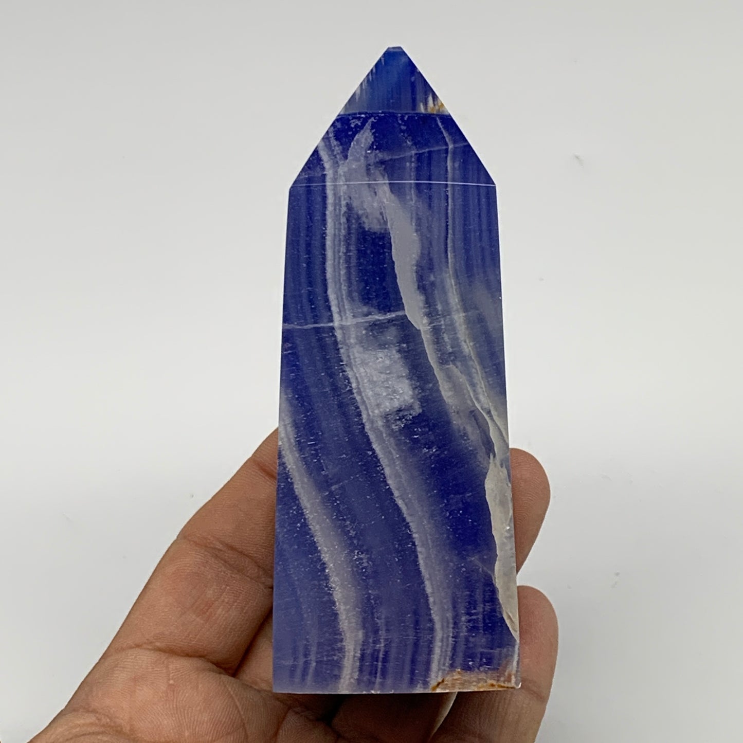294.1g, 4.1"x1.6"x1.5" Dyed/Heated Calcite Point Tower Obelisk Crystal, B24975