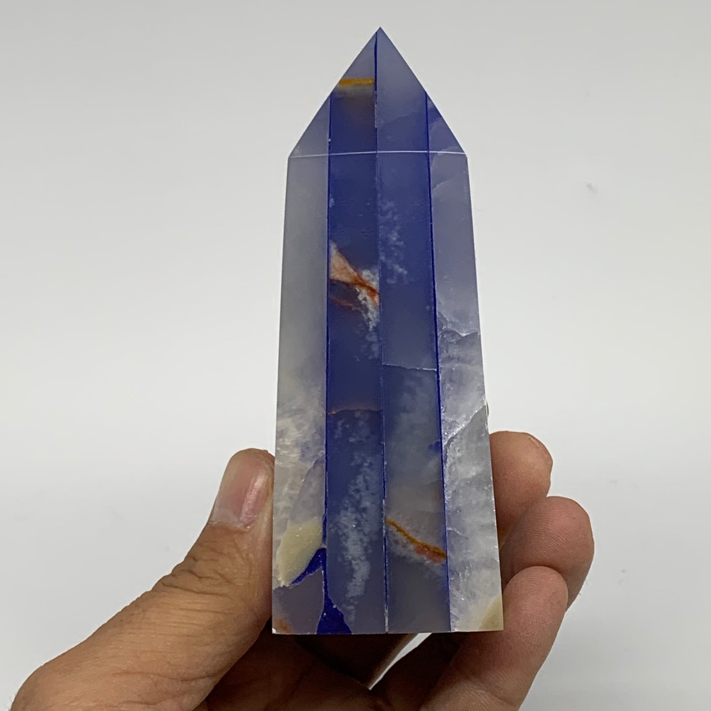 294.1g, 4.1"x1.6"x1.5" Dyed/Heated Calcite Point Tower Obelisk Crystal, B24975