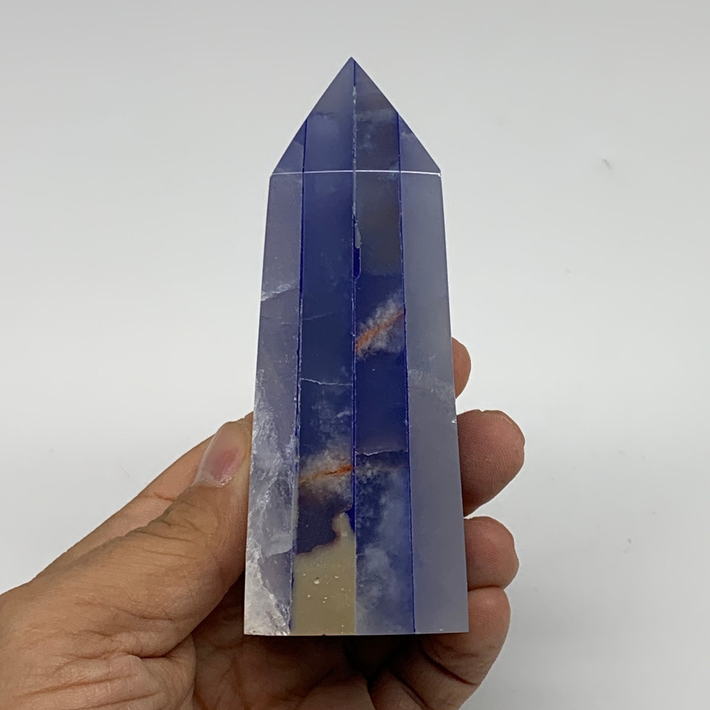 294.1g, 4.1"x1.6"x1.5" Dyed/Heated Calcite Point Tower Obelisk Crystal, B24975