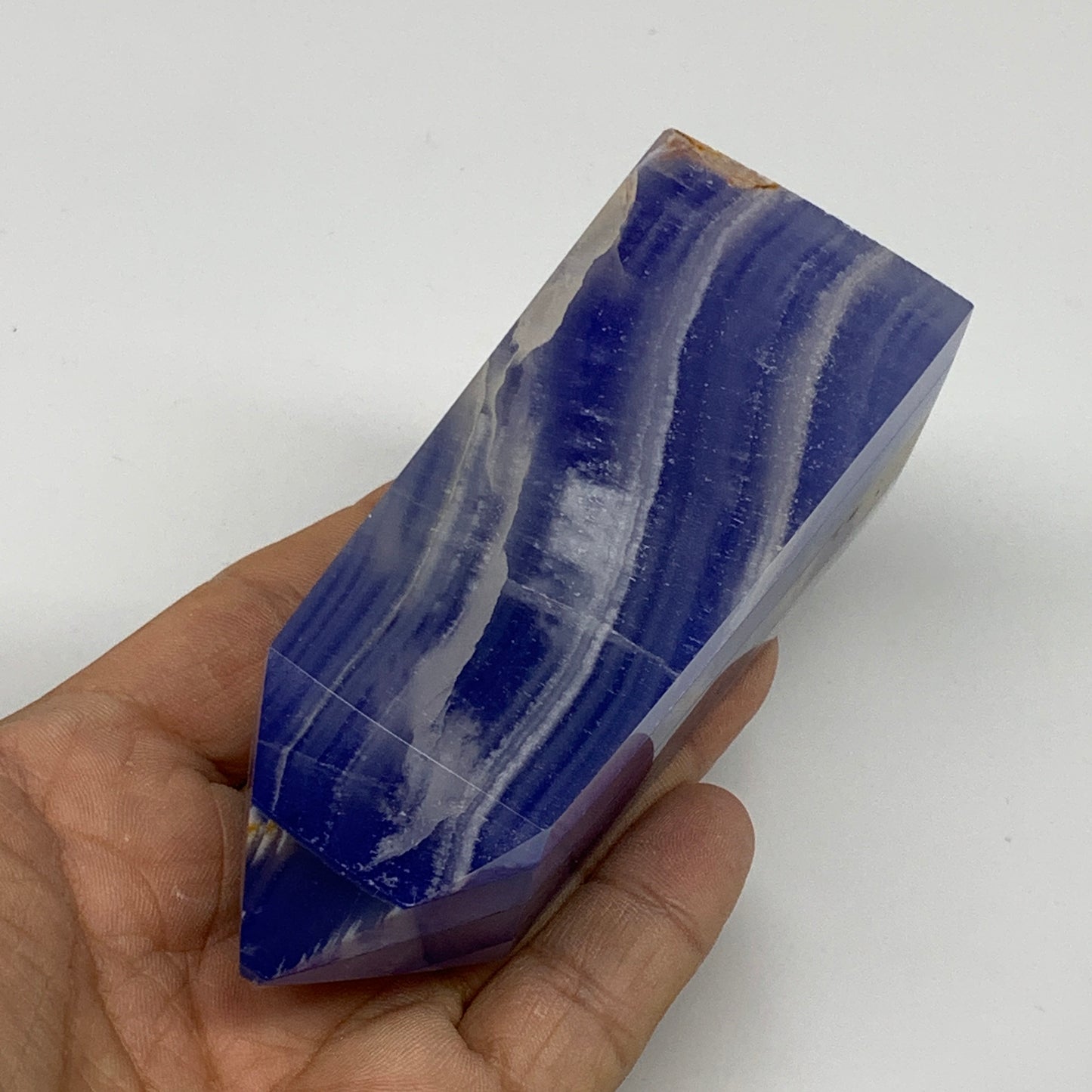 294.1g, 4.1"x1.6"x1.5" Dyed/Heated Calcite Point Tower Obelisk Crystal, B24975