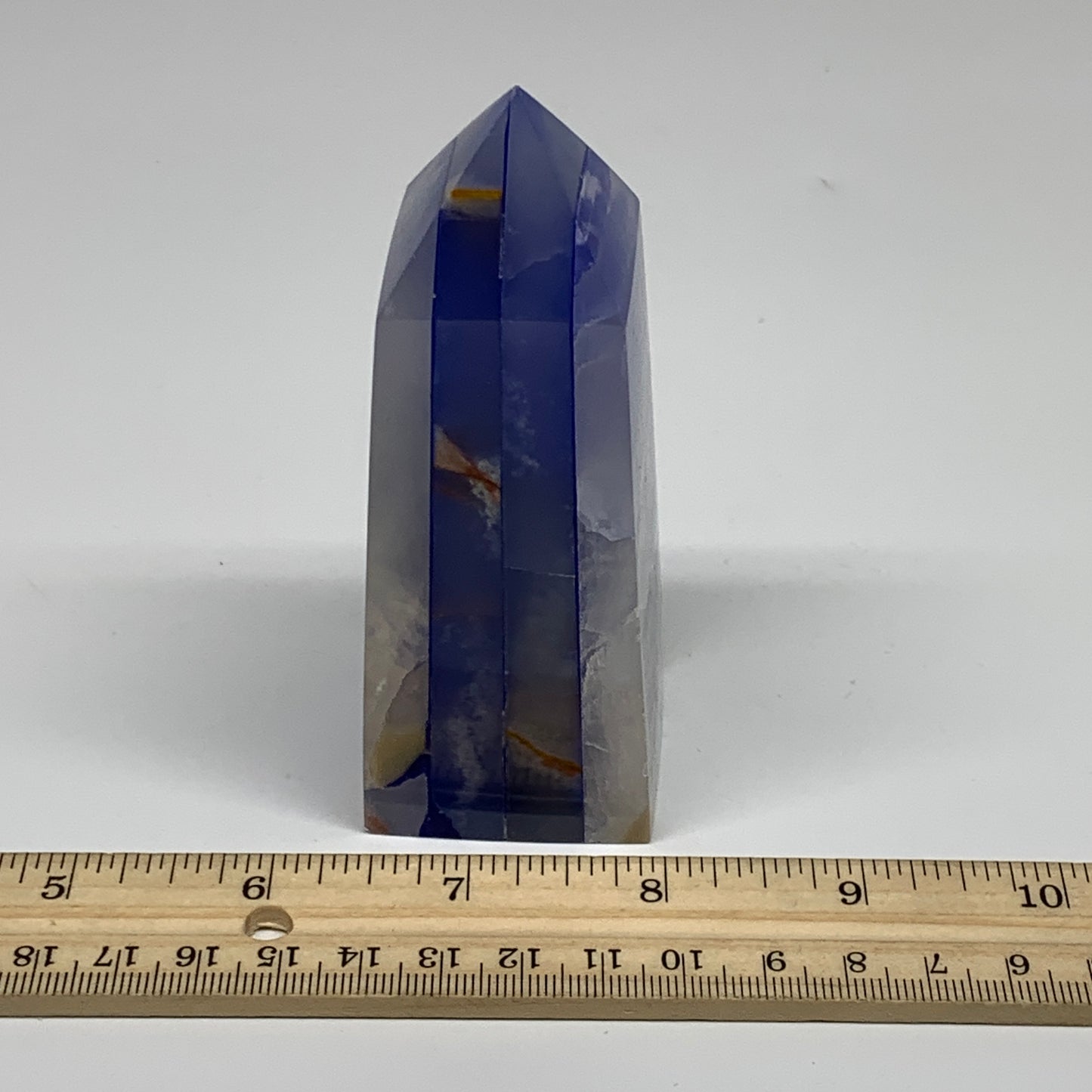 294.1g, 4.1"x1.6"x1.5" Dyed/Heated Calcite Point Tower Obelisk Crystal, B24975