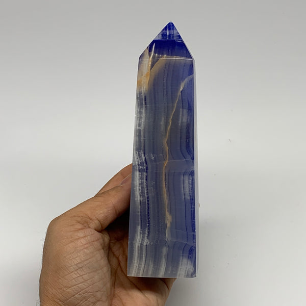 508g, 6"x1.6"x1.7" Dyed/Heated Calcite Point Tower Obelisk Crystal, B24976
